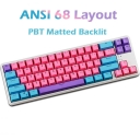 ANSI 68 Keys PBT Doubleshot Backlit Keycaps Set OEM Profile for MX Mechanical Gaming Keyboard VA68 K80T